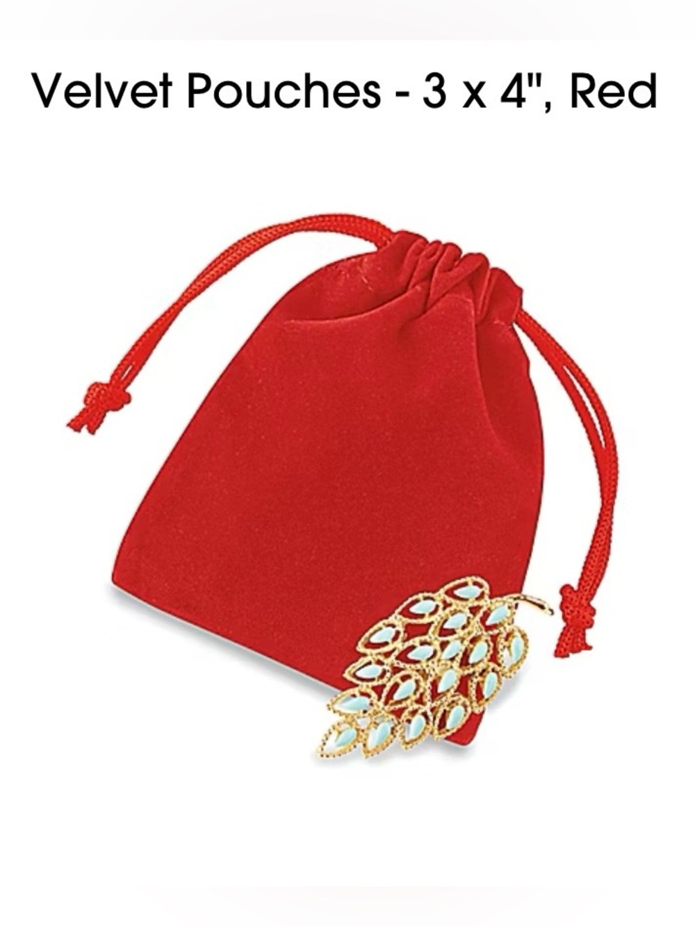 100 Pack Red Velvet Drawstring Pouches - 3 x 4" Gifts, Jewelry, Coins